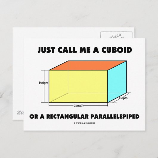 Nennen Sie mich einfach Cuboid oder rechteckig par Postkarte (Vorne/Hinten)