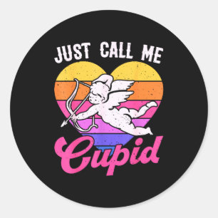Nennen Sie mich einfach Cupid Valentinstag Süßer P Runder Aufkleber