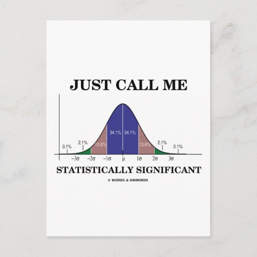 Nennen Sie mich einfach statistisch bedeutend Postkarte (Vorderseite)