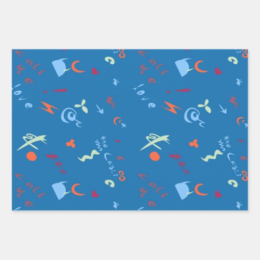 "Nennen Sie mich Liebe"-Muster Geschenkpapier Set (Vorderseite)