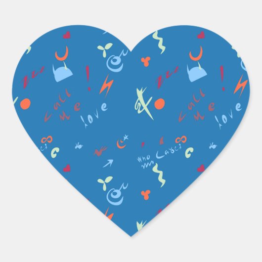 "Nennen Sie mich Liebe"-Muster Herz-Aufkleber (Vorderseite)