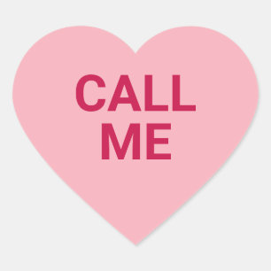 Nennen Sie mich Pink niedlich Valentinstag Konvers Herz-Aufkleber