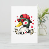 Nennen Sie mich Valentines Funny Duck Jagd auf Jäg Einladung (Stehend Vorderseite)