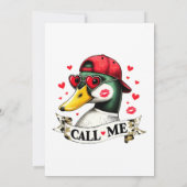 Nennen Sie mich Valentines Funny Duck Jagd auf Jäg Einladung (Rückseite)