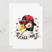 Nennen Sie mich Valentines Funny Duck Jagd auf Jäg Einladung (Vorne/Hinten)