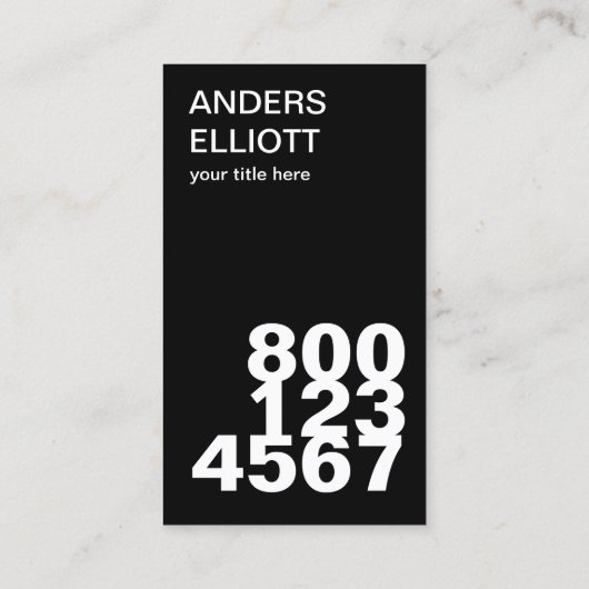 nennen Sie mich. Visitenkarte (Rückseite)