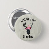 Nennen Sie mir einfach Oma Geometric Hirsch Head Button (Vorne & Hinten)