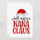 Nennen Sie mir Nana Claus Weihnachts-Mama Ankündigung (Vorne/Hinten)