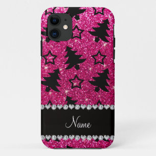 Nennen Sie Neon heißen rosa Glitzer Weihnachtsbäum Case-Mate iPhone Hülle