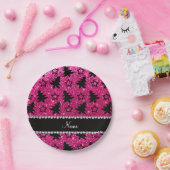 Nennen Sie Neon heißen rosa Glitzer Weihnachtsbäum Pappteller (Party)
