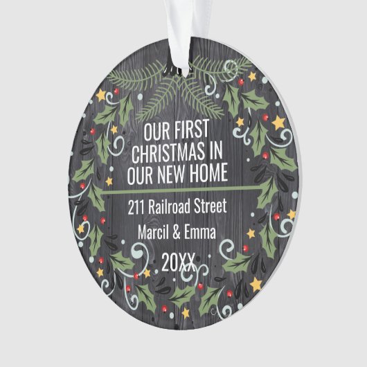 Nennen Sie unsere ersten Weihnachten in unserer ne Ornament (Vorderseite)
