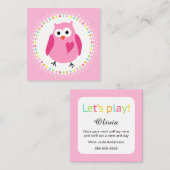 Nennende Karten Playdate Mama mit niedlicher Eule (Vorne/Hinten)
