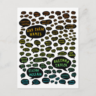 nennt ihre Namen Regenbogen Postkarte