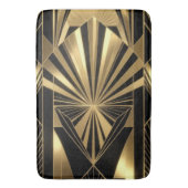 Neo Art Deco Black Gold Geometric Gatsby Badematte (Vorderseite Vertikal)
