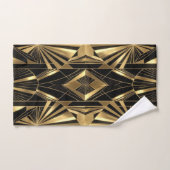 Neo Art Deco Black Gold Geometric Gatsby Badhandtuch Set (Handtuch)