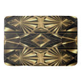 Neo Art Deco Black Gold Geometric Gatsby Bathroom Badematte (Vorderseite)
