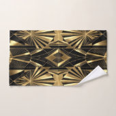 Neo Art Deco Black Gold Geometric Gatsby Bathroom Badhandtuch Set (Handtuch)