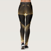 Neo Art Deco Black Gold Geometric Gatsby Leggings (Rückseite)
