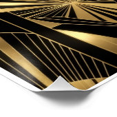 Neo Art Deco Black Gold Geometric Gatsby Poster (Ecke)