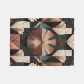 Neo Art Deco Geometric Teal Copper Gold Sunburst Fleecedecke (Vorderseite (Horizontal))