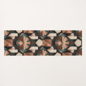 Neo Art Deco Geometric Teal Copper Gold Sunburst Yogamatte (Rückseite (Horizontal))