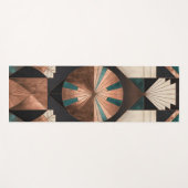 Neo Art Deco Geometric Teal Copper Gold Sunburst Yogamatte (Vorderseite (Horizontal))