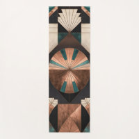 Neo-Art Deco Geometrischer Türkis-Kupfer-Gold-Sonn