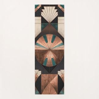 Neo-Art Deco Geometrischer Türkis-Kupfer-Gold-Sonn Yogamatte