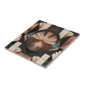 Neo-Art Deco geometrisches Türkis-Kupfer-Gold-Sonn Fliese (Seite)