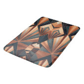 Neo Art Deco Teal Copper Geometric Sunburst Badematte (Schrägansicht)