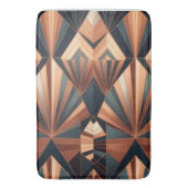 Neo Art Deco Teal Copper Geometric Sunburst Badematte (Vorderseite Vertikal)