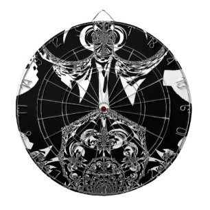 Neo-Barock Noir Abstract Minimalist Designer Blac Dartscheibe