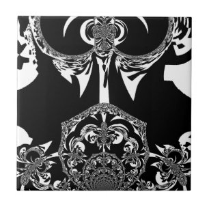 Neo-Barock Noir Abstract Minimalist Designer Blac Fliese