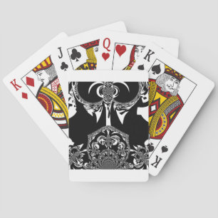 Neo-Barock Noir Abstract Minimalist Designer Blac Spielkarten