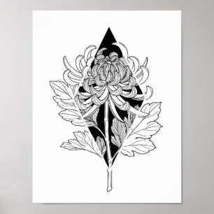 Neo Botanical Chrysanthemum Poster