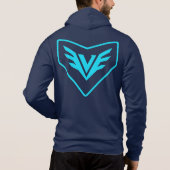 Neo Bushidō Wappen Hoodie - Cyan Circuit Emblem (Rückseite)