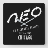 Neo Chicago - Square Clock Quadratische Wanduhr (Vorderseite)