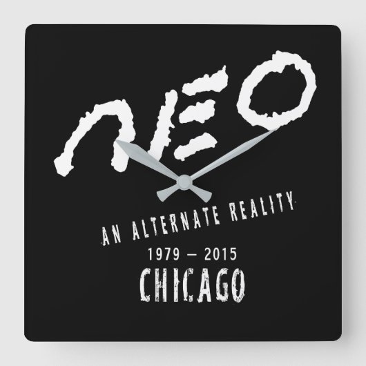Neo Chicago - Square Clock Quadratische Wanduhr (Vorderseite)