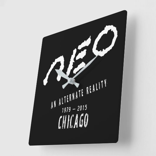 Neo Chicago - Square Clock Quadratische Wanduhr (Winkel)