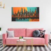 Neo Cityscape Leinwanddruck (Insitu (Wohnzimmer))