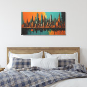 Neo Cityscape Leinwanddruck (Insitu (Schlafzimmer))