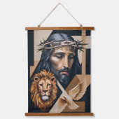 Neo-Cubist Elegance A Tribute Tapestries Wandteppich Mit Holzrahmen (Vorderseite)