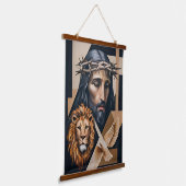 Neo-Cubist Elegance A Tribute Tapestries Wandteppich Mit Holzrahmen (Gewinkelt)