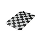 Neo Deco Black and Faux White Marble Checkerboard Badematte (Schrägansicht)