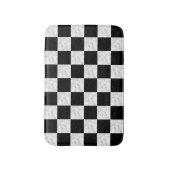 Neo Deco Black and Faux White Marble Checkerboard Badematte (Vorderseite Vertikal)