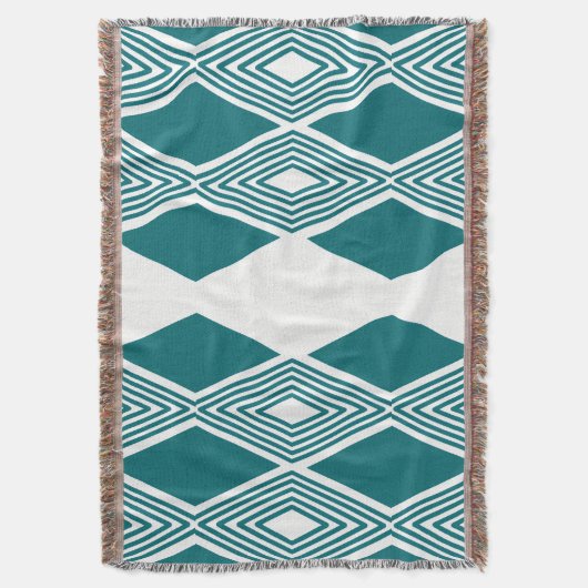 Neo-Deco-Diamantgitter-Teal-Wurfdecke Decke (Vorderseite Vertikal)
