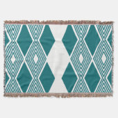 Neo-Deco-Diamantgitter-Teal-Wurfdecke Decke (Vorderseite)