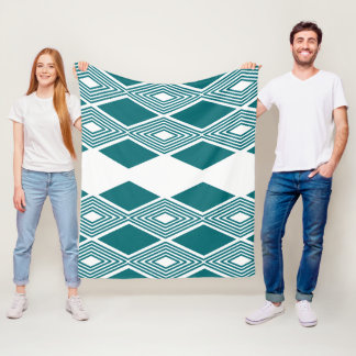Neo-Deco-Diamantgitter-Teppichdecke in Türkis Fleecedecke