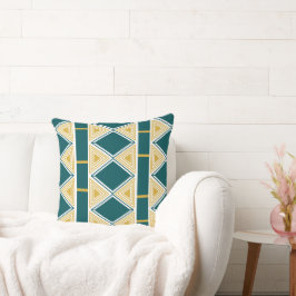 Neo-Deco Dreieck-Gitter Teal-Kissen Kissen
