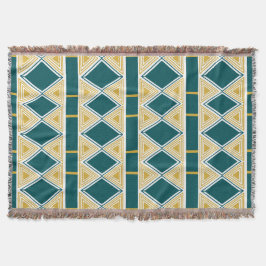 Neo-Deco Dreiecksraster Türkis Wurfdecke Decke
